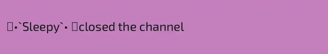 『•`Sleepy`• 』closed the channel